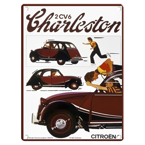 DEKORATIVE METALLPLATTE CITROËN 2 CV CHARLESTON